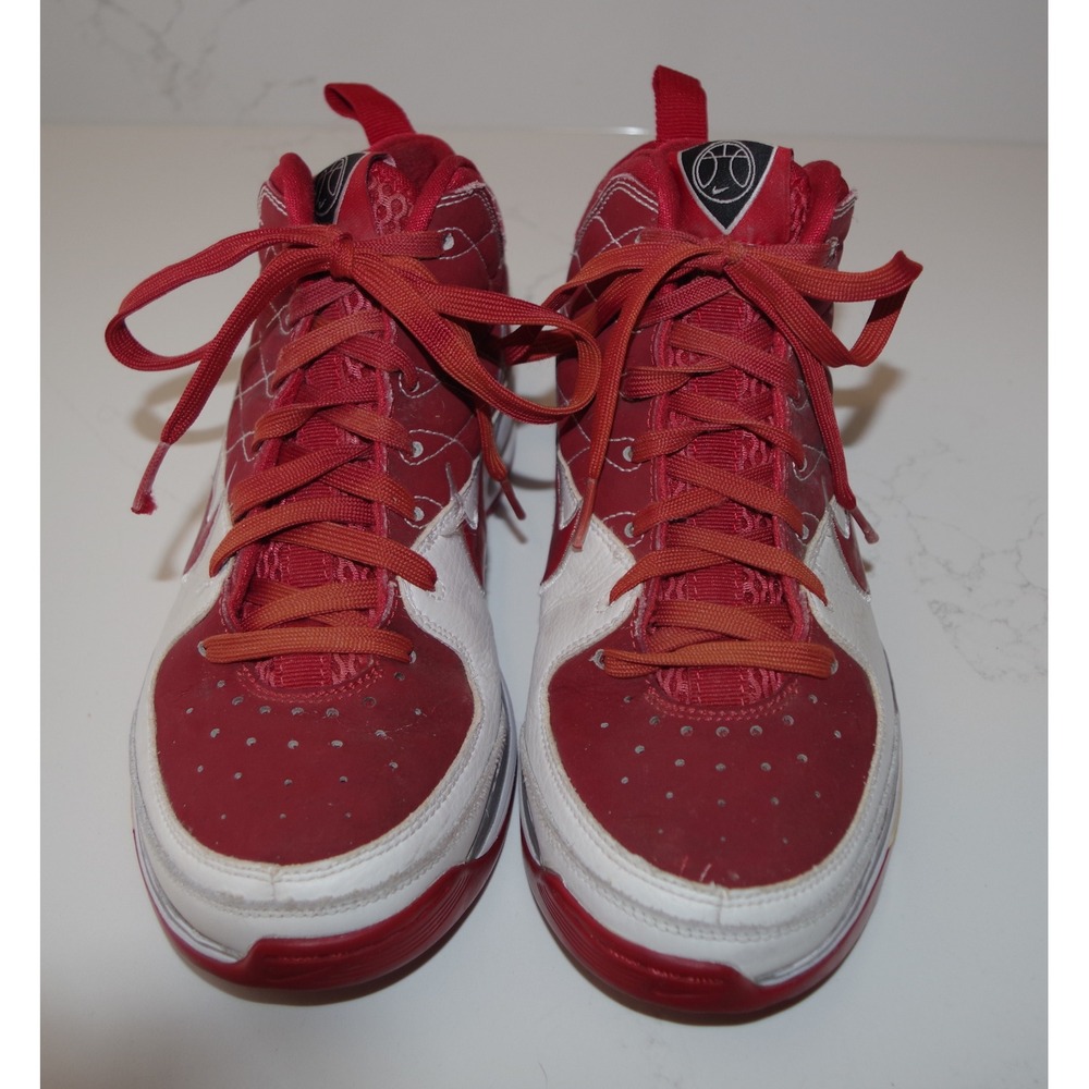 Nike Air Max Basketball Shoes Mens Red‎ White High Top Sneakers 9.5